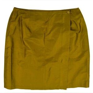 Jones New York green/gold skirt 100% Silk